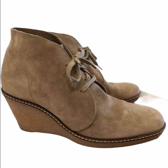 J. Crew Shoes - J. Crew MacAlister Suede Wedge Boots Beige